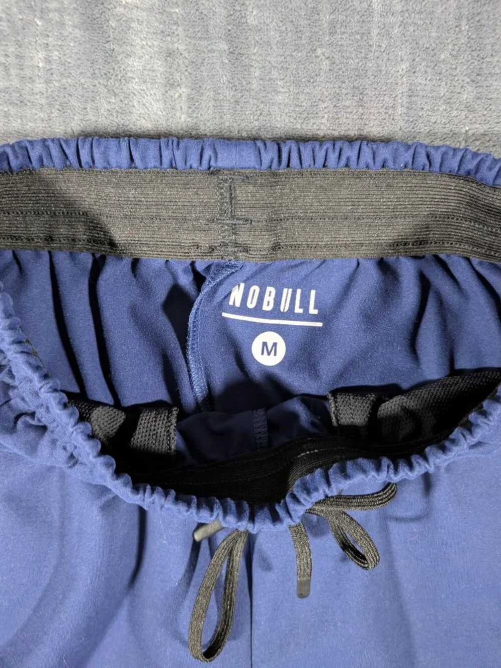 NOBULL Jogger Pants Mens Medium Performance Workout Gym Navy Stretch Zip Pockets